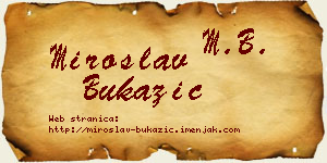 Miroslav Bukazić vizit kartica